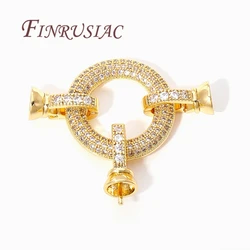 Connectors For Jewelry DIY 18K Real Gold Plated Necklace Clasps with Pearl Pendant Mounting Findings,Fasteners For Bracelets