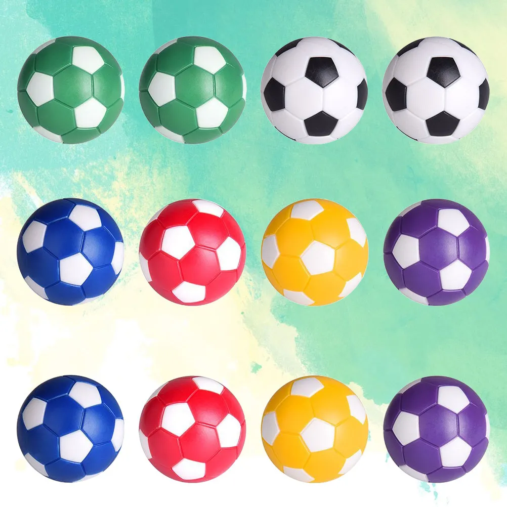 

12Pcs 36Mm Multicolor Foosball Balls Plastic Table Soccer Replacement Balls Fast Intense Gameplay Home School Recreation Table