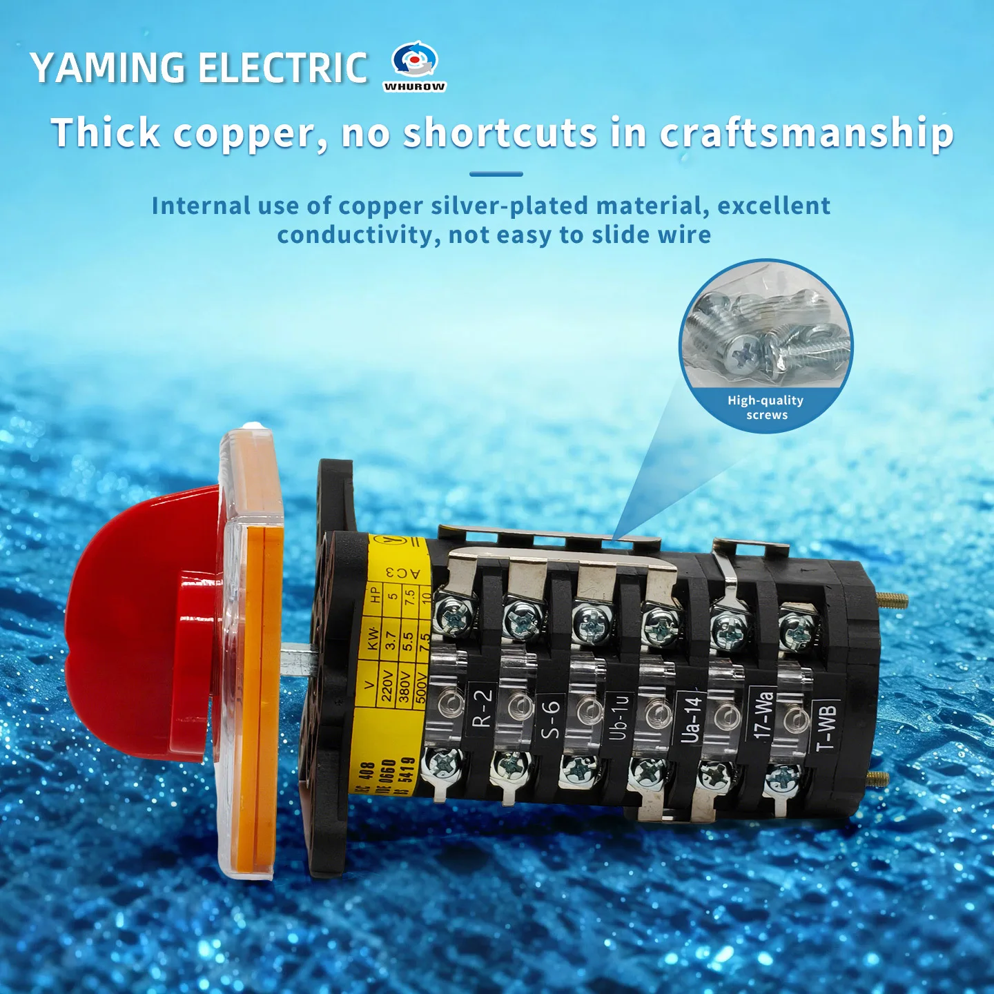 YMW28-20/6 Milling Machine Accessory 20A 6 Poles 8 Position Control Motor Speed Changeover Rotary Cam Switch T-16EXF64D-6