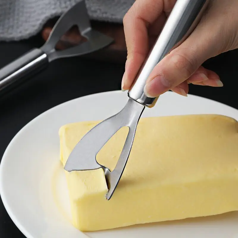 

1pcs Butter Cutting Knife Stainless Steel Household Cheese Cutting Knife Cheese Butter Corner Cream Spreader Kitchen Tool