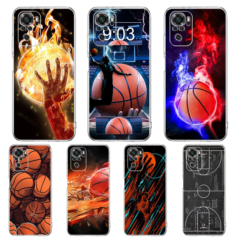 

Basketball Basket Sports Phone Case Cover for Redmi Note 12 10 11 11T 7 8 8T 9 K40 Gaming 9A 9C Pro Plus Transparent Soft Shell