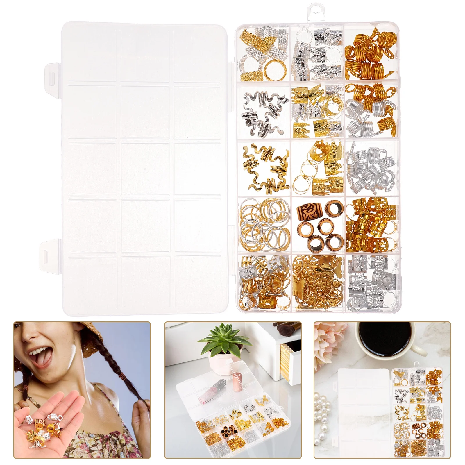 

146Pcs Hair Rings for Braids Metal Dreadlocks Accessories Reusable Braiding Charms Hair Jewelry for Women Braid Accessories