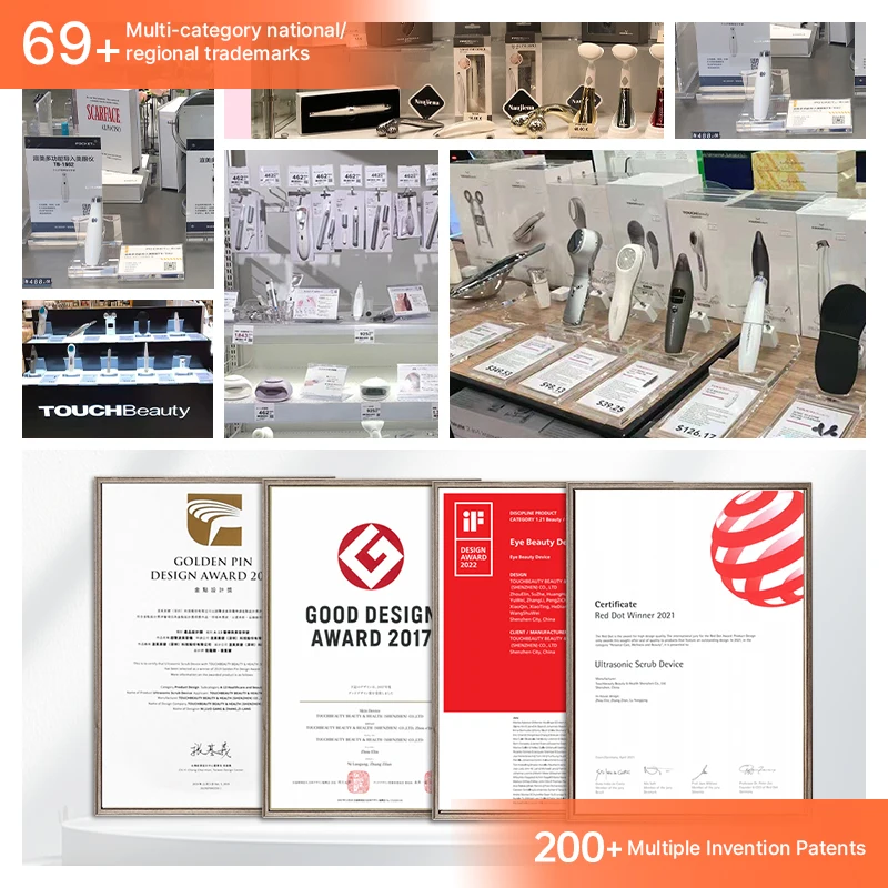 Bibliothèque intelligente TOUCHBeauty dispositif de beauté de rajeunissement chaud et frais élimine les cernes Massage des yeux Cool serrer Impr