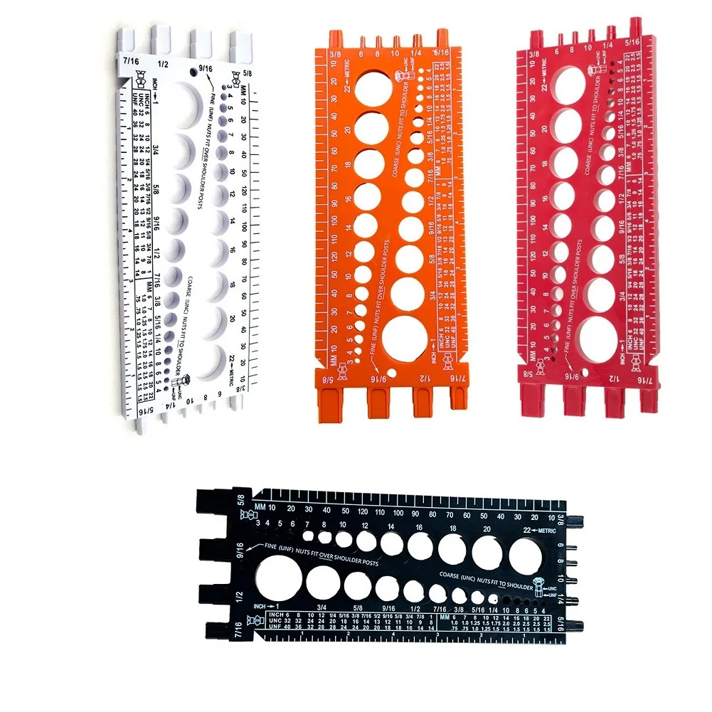 1 szt. Cal z gwintem nakrętka śruby i metryczny Tester śrub rozmiar metryczny Tester miernika narzędzie pomiarowe do śrub pomiarowych