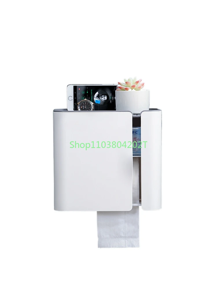 

Toilet Tissue Box Punch-Free Toilet Paper Holder Waterproof Wall-Mounted Household Paper Extraction Paper Rack