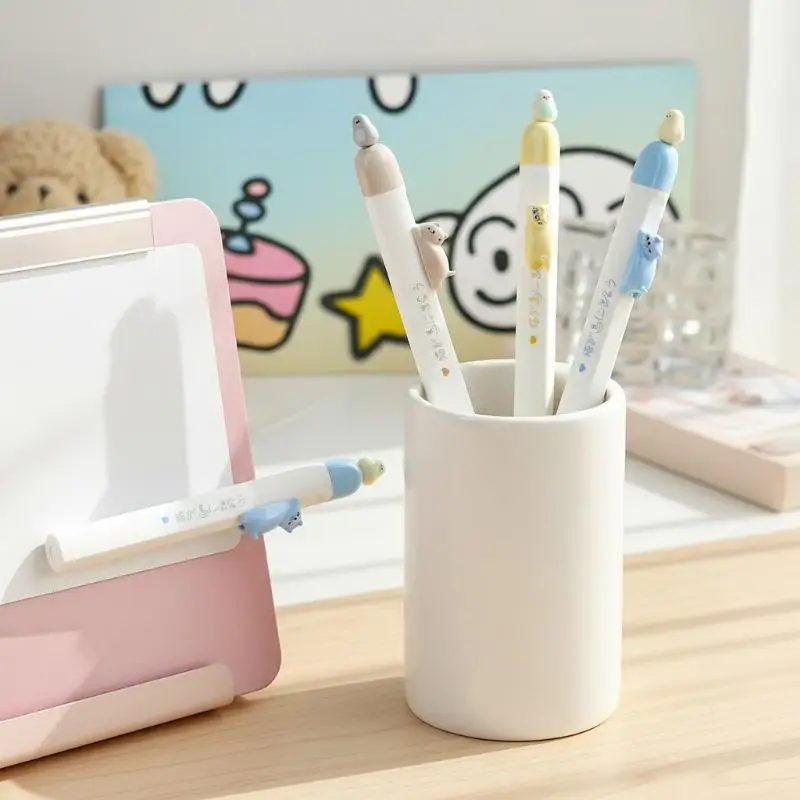 

4Pcs Magnetic Bird Cat Retractable Gel Pens 0.5mm Fine Tip Fast Drying Ink Cute Stationery Gifts