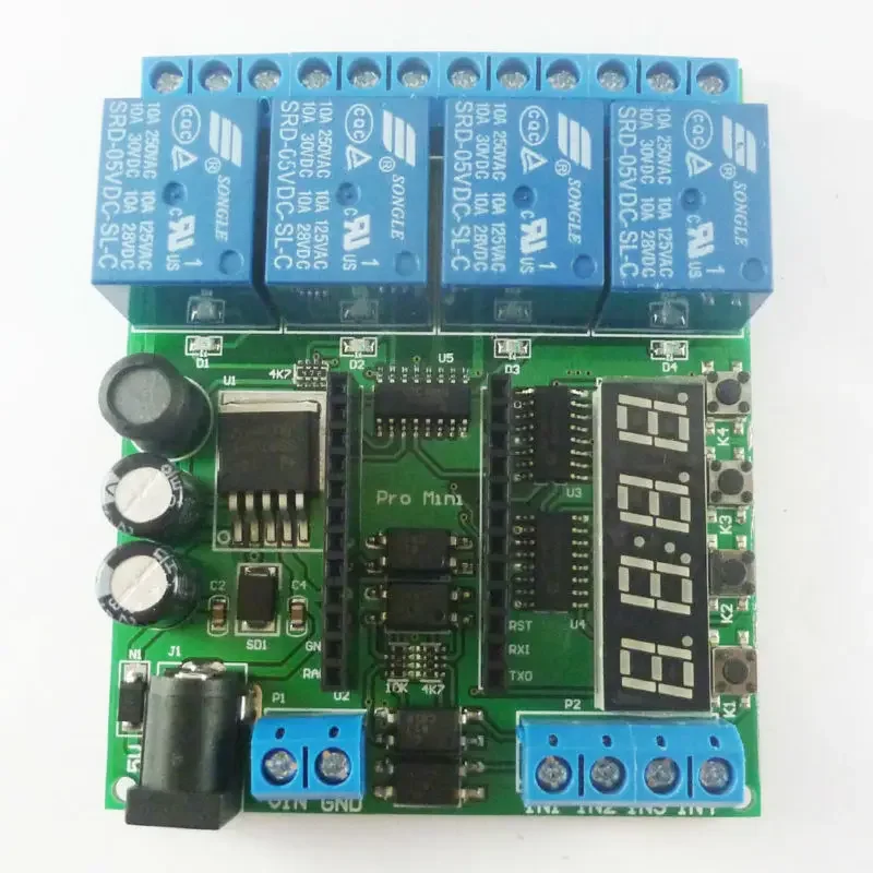 DC 5V 12V 24V 4 CH Pro mini PLC Board Shield MODUL UNTUK Arduino Delay Timer Switch