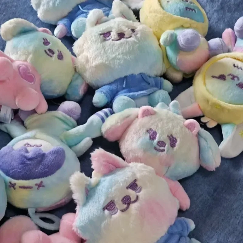 Kpop TXT juguetes de peluche teñidos con lazo Soobin YEONJUN BEOMGYU TAEHYUN HUENINGKAI Kawaii llavero de peluche de animales de dibujos animados regalos de navidad