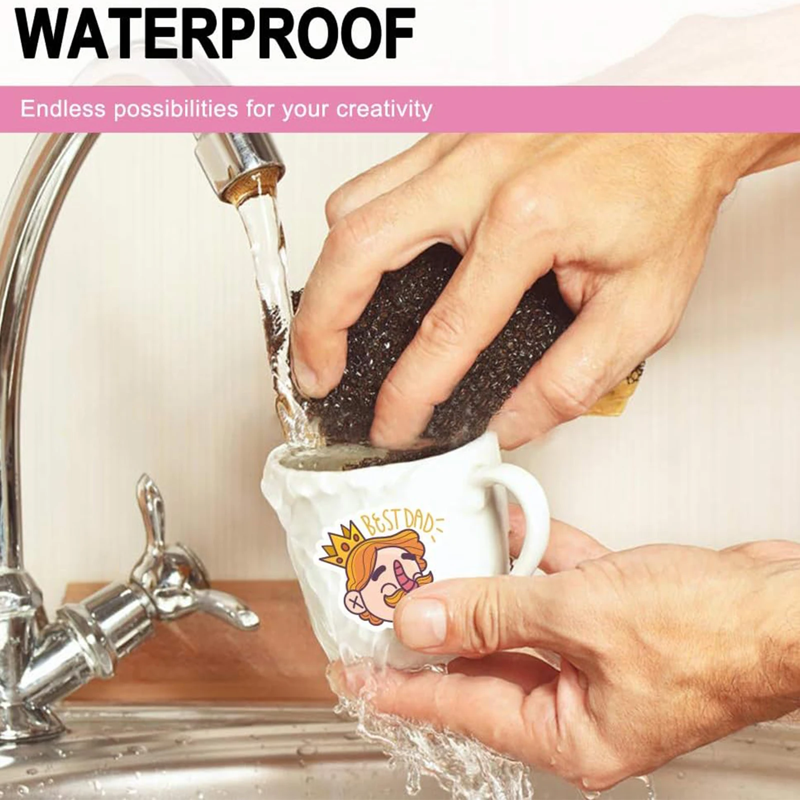 40매 A4(8.3 x 11.7인치) 인쇄 가능 비닐 스티커 용지 (잉크젯 및 레이저 프린터용) 무광택 흰색 방수, 빠르게 건조됨