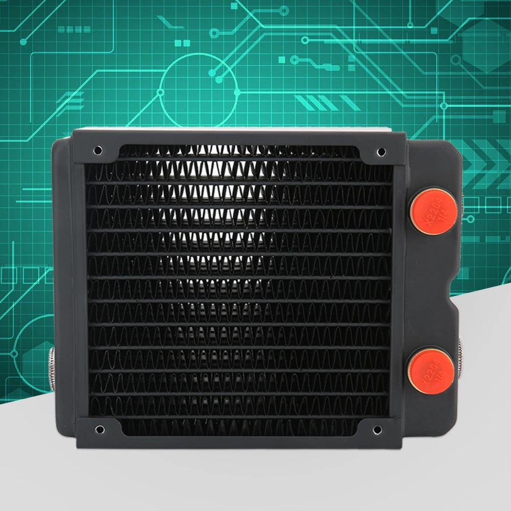 Computer Radiator PC Water Cooling Heatsink Computer Water Cooling Copper Radiator 3-Layer 12-Tube PC Cooler Heatsink 120mm G1/4