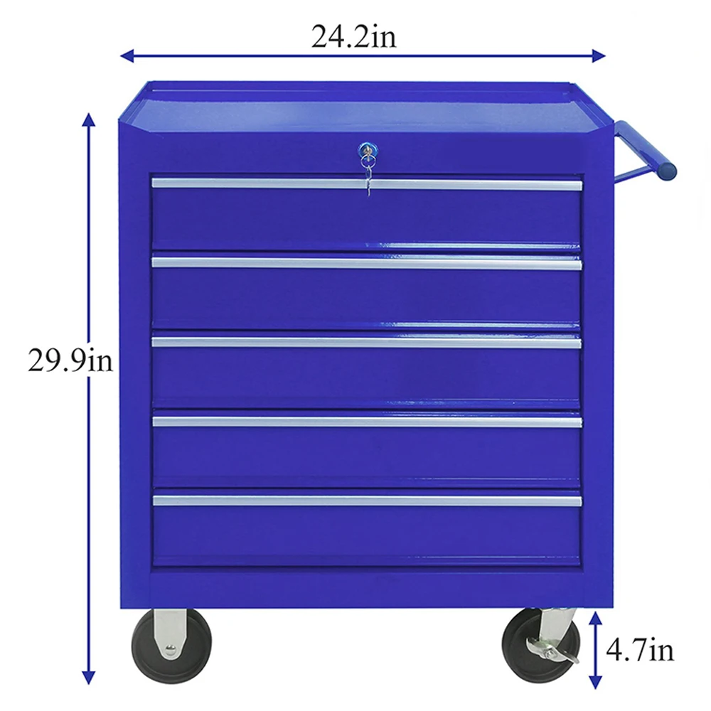 Tool Box For Garage Organization, Heavy-Duty Tool Chest 5 Storage Drawer