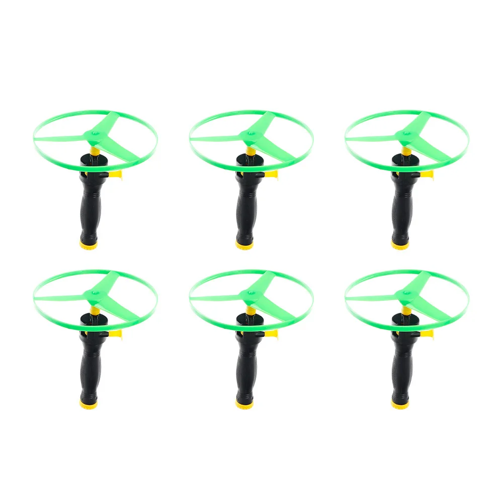 

6Pcs Flying Disc Pull String Outdoor Child Plaything Fun Flying Saucer Game Child Outdoor Toy Toy for Kids Fun Fly Toys