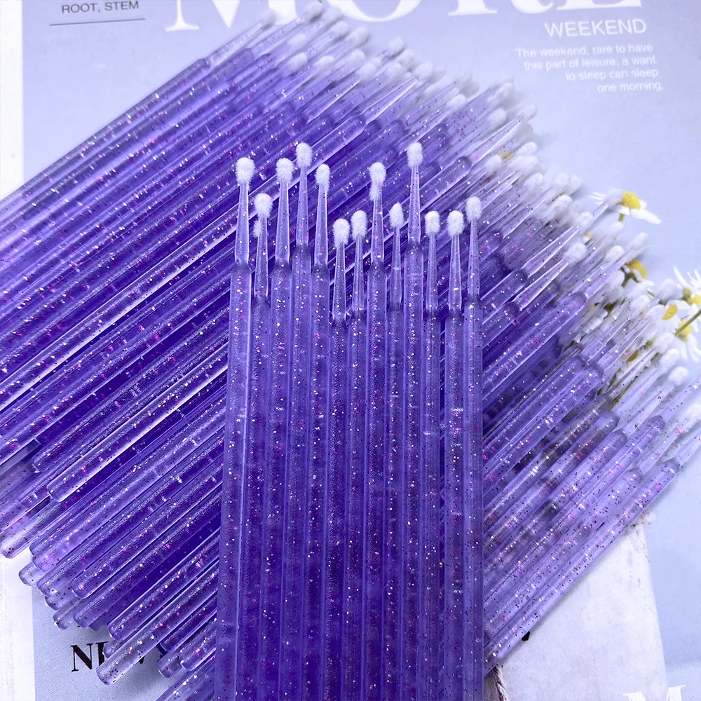100/300/500pcs Micro Brush Crystal Lash Removing Swab Microbrush Mascara Wands Applicator Eyelash Extension Makeup Tools