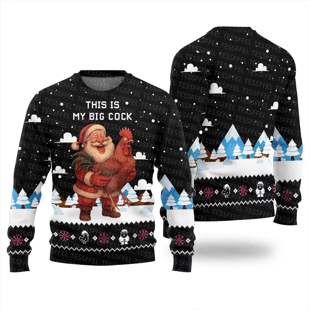 Cosplay Natale Babbo Natale maglione brutto lavorato a maglia Gesù Anime Vintage Graffiti maniche lunghe 3DPrint Pullover invernale Harajuku A6