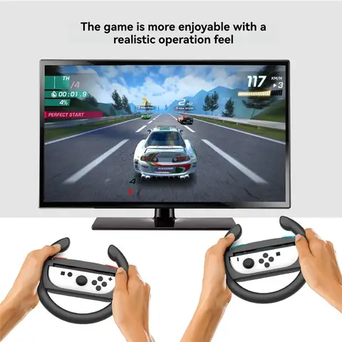 강력 추천-2PCS 레이싱 스티어링 휠 Nintendo Switch 2 컨트롤러 게임 그립 핸들 레이싱 게임 휠 Switch 2