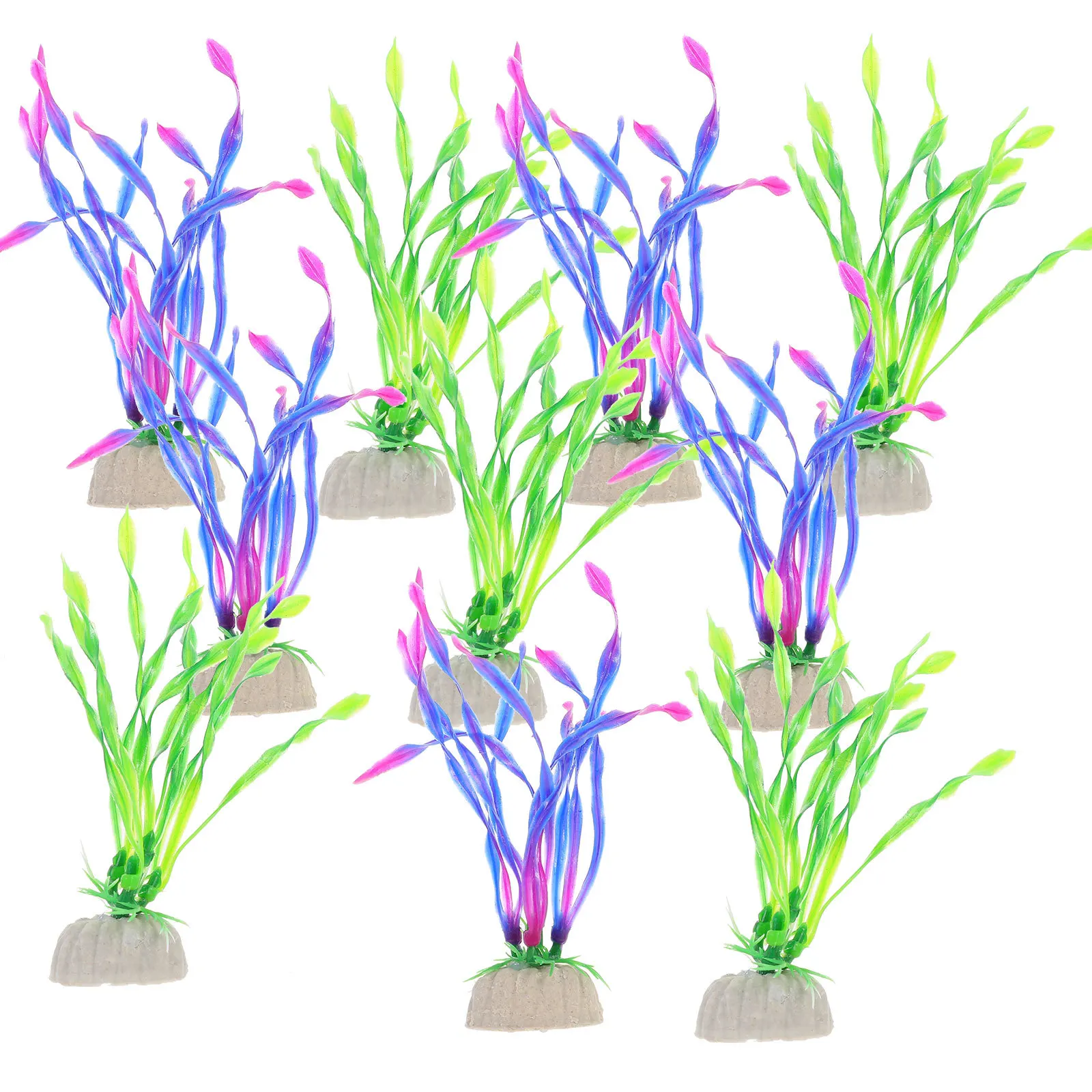 

10pcs Aquarium Decorations Artificial Plants Ornaments Plastic Flower Faux Plant For Tank Underwater Scene Pets