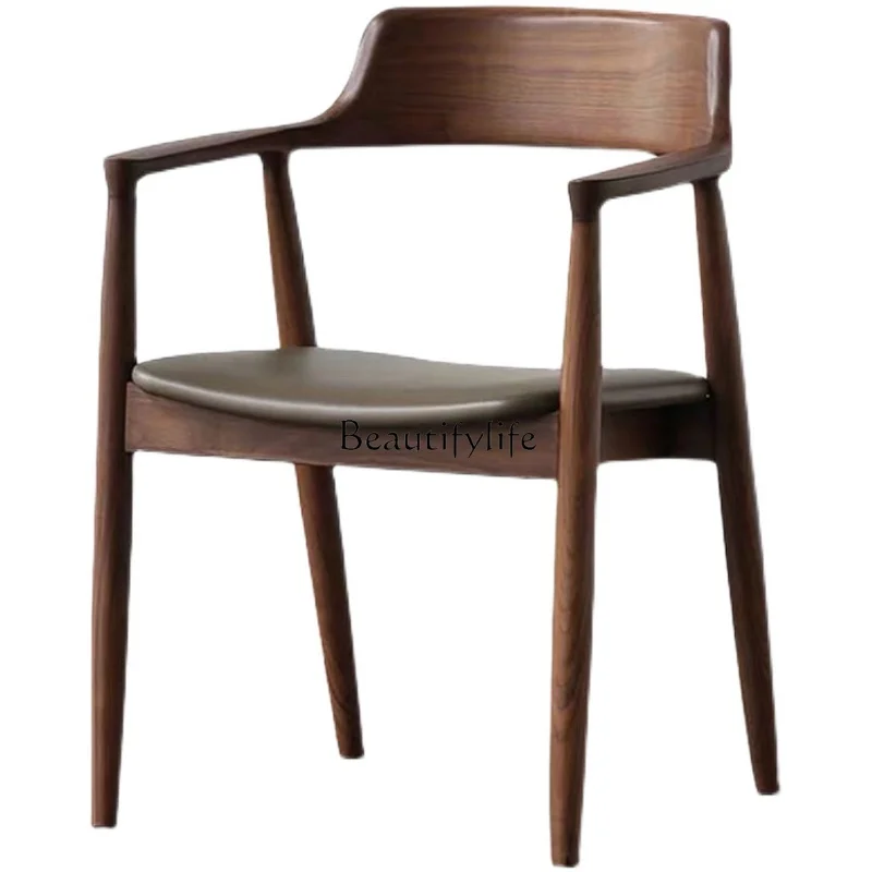 

Solid Wood Dining Chair Nordic Simple Restaurant Coffee Shop Household Small Apartment Armchair