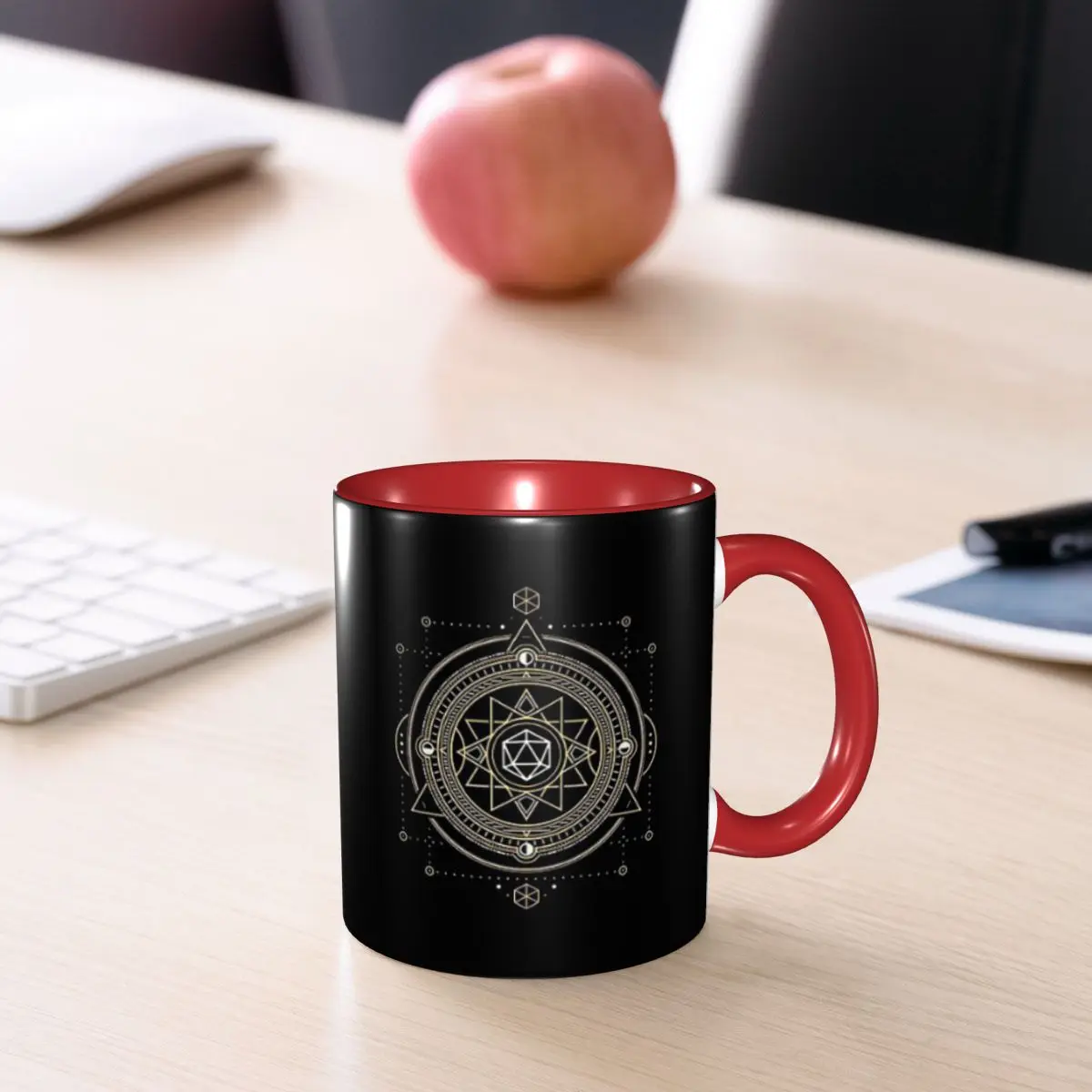 Polyhedral D20 Dice Sacred Symbol Of The Occulti Mug Funny Ceramic Coffee Cups Tea Mugs Milk Cup Drinkware Gift for Friends