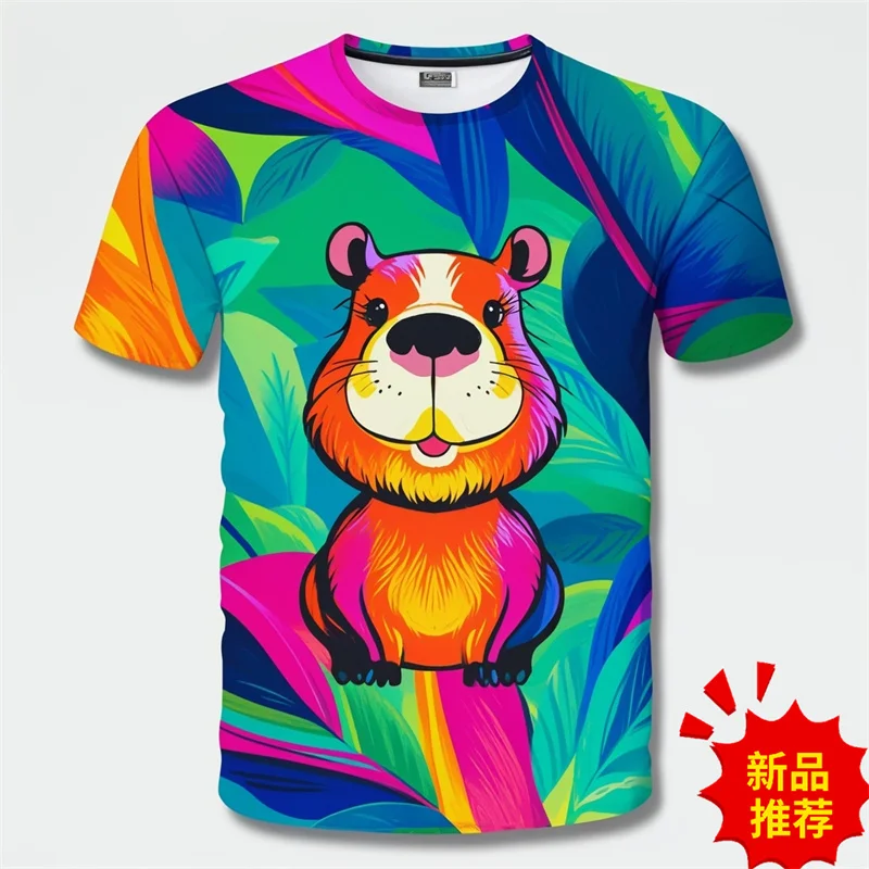 

Summer Harajuku 3D Print Cute Animal Capybara T Shirt For Men Fashion Funny Hydrochoerus Hydrochaeris Graphic Tee Shirts Clothes