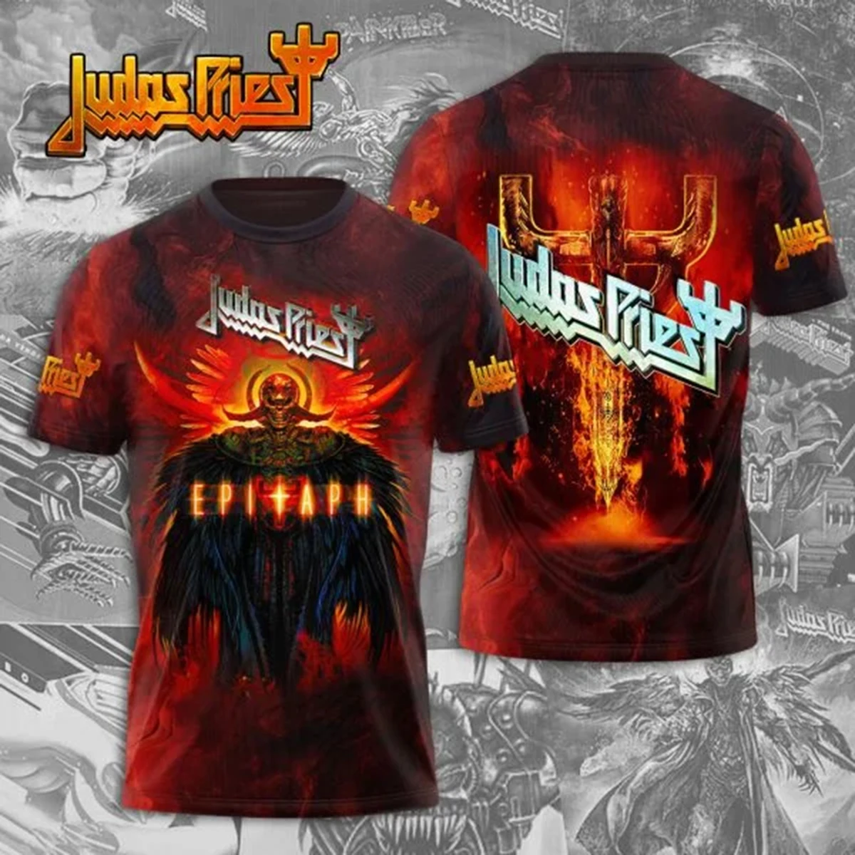 Judas Priest Camiseta con banda de metal con estampado 3D - Heavy Rock Music Merch, camiseta deportiva unisex de manga corta para hombres y mujeres