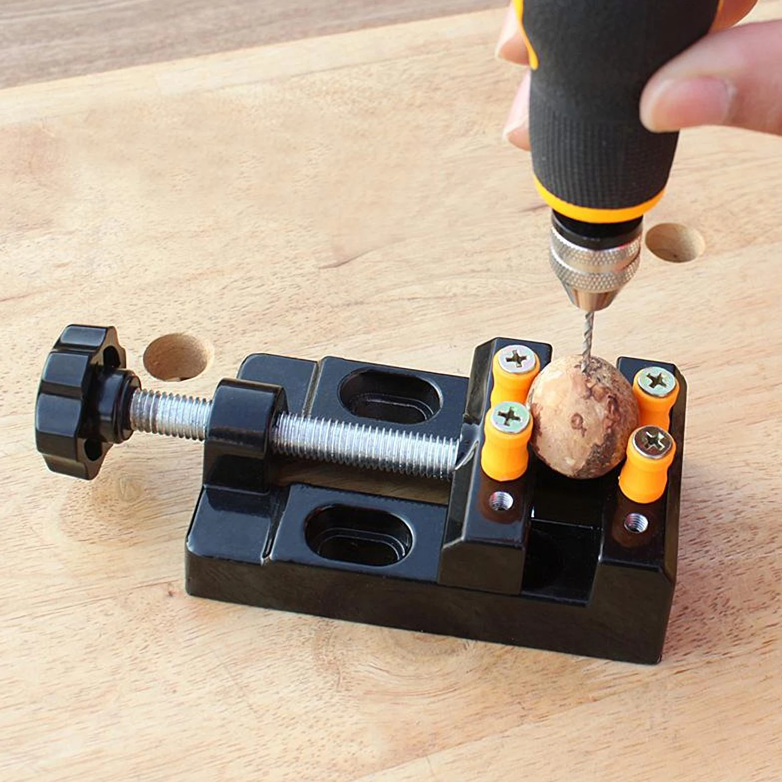 

1pc Premium Mini Aluminum Alloy 8-Hole Bench Vise, Fade-Resistant Lightweight Precision Clamp for Watch Repair Jewelry Craft DIY