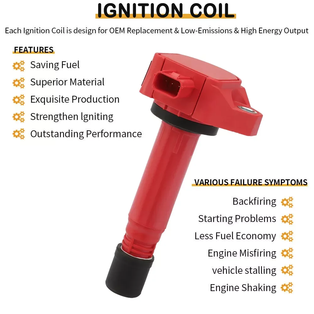 Carbole High Performance Ignition Coil & Spark Plug For UF582 Honda Civic 1.8L 2006-2011