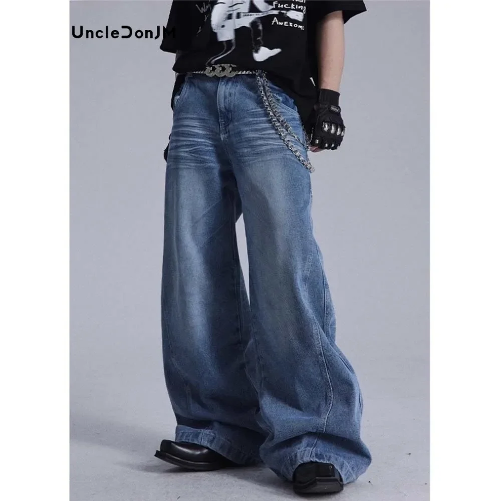 

Three-dimensional Pleated Texture Loose Wide-leg Jeans Wash Silhouette Y2k Hombre Distressed Jeans