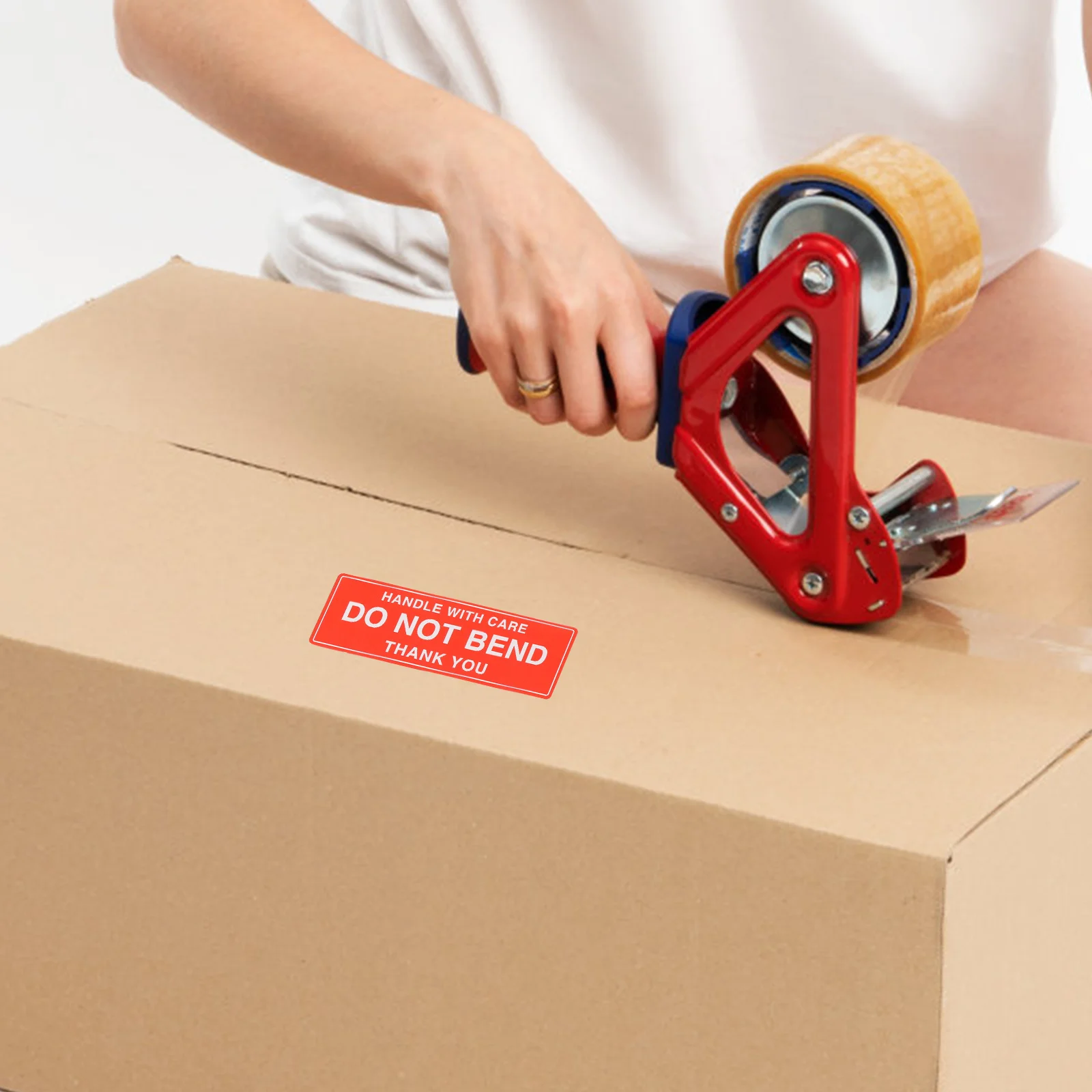 Self Adhesive ป้ายเตือนสติกเกอร์บรรจุการจัดส่ง Do Not Bend ข้อควรระวัง Decals กาวที่แข็งแกร่งน้ําหนักเบา Easy