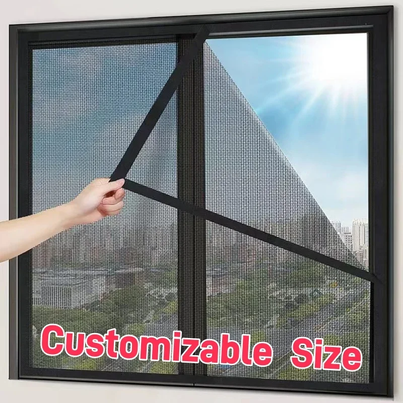 Mosquitera de tamaño personalizable, reutilizable, ligera y transpirable, autoadhesiva a prueba de insectos, protección contra insectos para pantalla de ventana reutilizable