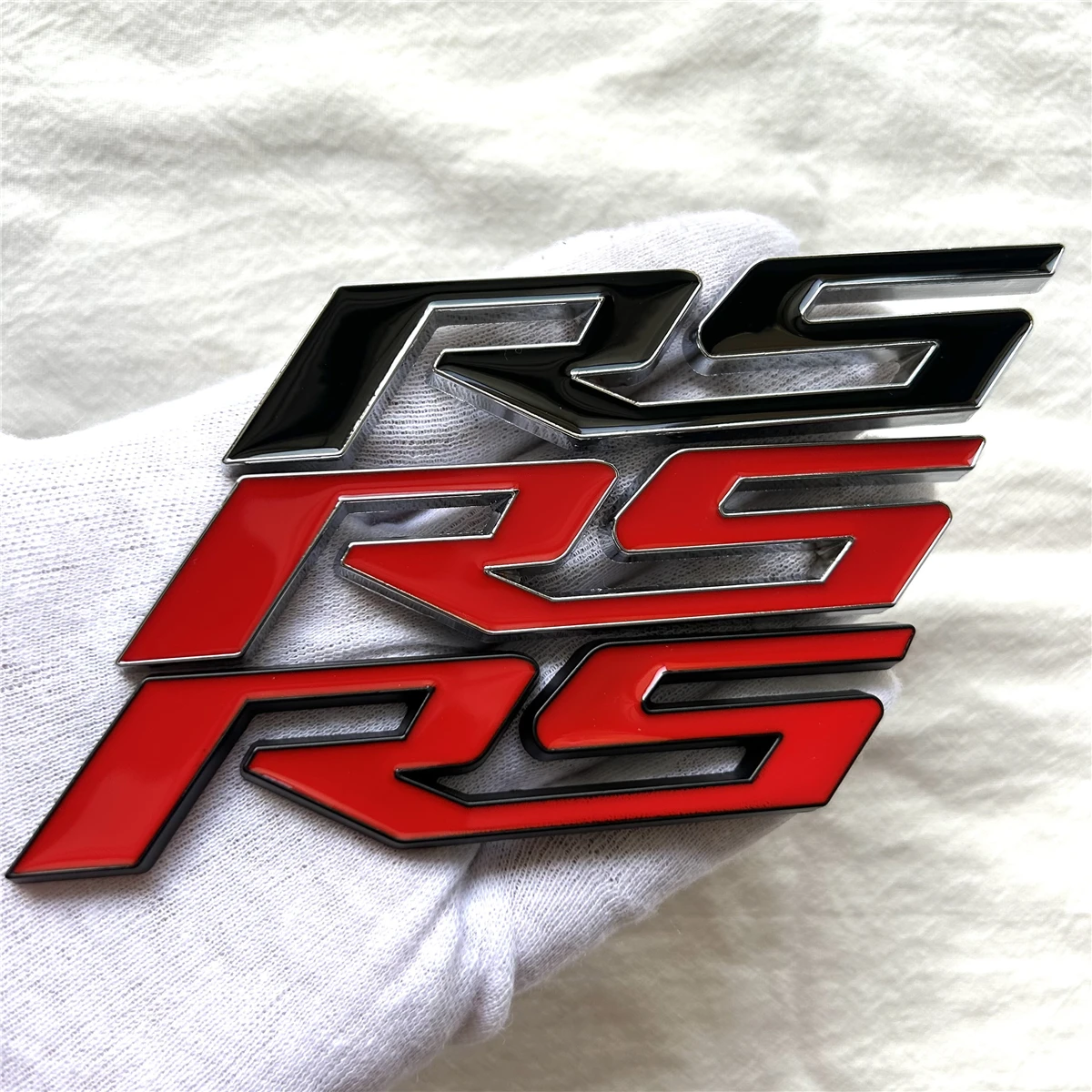Logo per auto RS in metallo adatto per accessori decorativi per decalcomanie per adesivi laterali per baule di carrozzeria