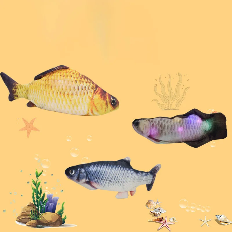 Jouets de poisson électrique avec chargement USB, batterie au lithium intégrée, simulation réaliste, jouets interactifs pour molaires d'animaux de compagnie, fournitures pour chats