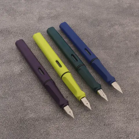 1pc Matte Purple Fountain Pen Plastic EF/F Nib Frosted Fluorescence Green Stationery School Office Supplies Ink Pens