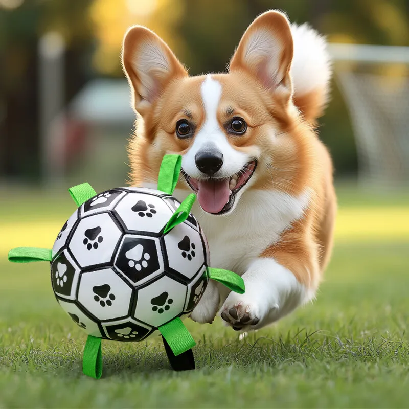 

Интерактивная игрушка для собак Hellojoy Football: устойчивая к укусам, для средних и крупных пород, для дрессировки щенков, от скуки, для бордер-колли, корги