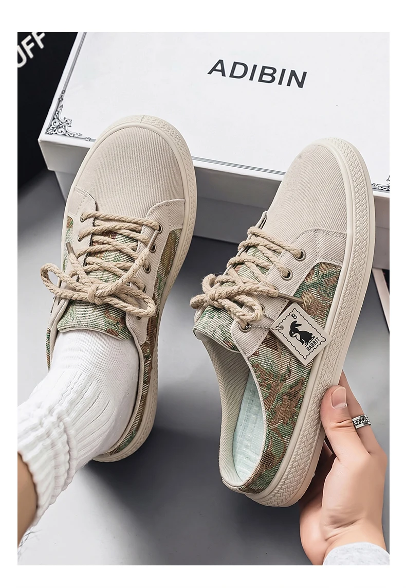 Outdoor-Sandalen für Herren, Halbschuhe, Sommer-Freizeitschuhe, Canvas, weicher Boden, leichter Wanderschuh, vulkanisierter Schuh – Detail 23