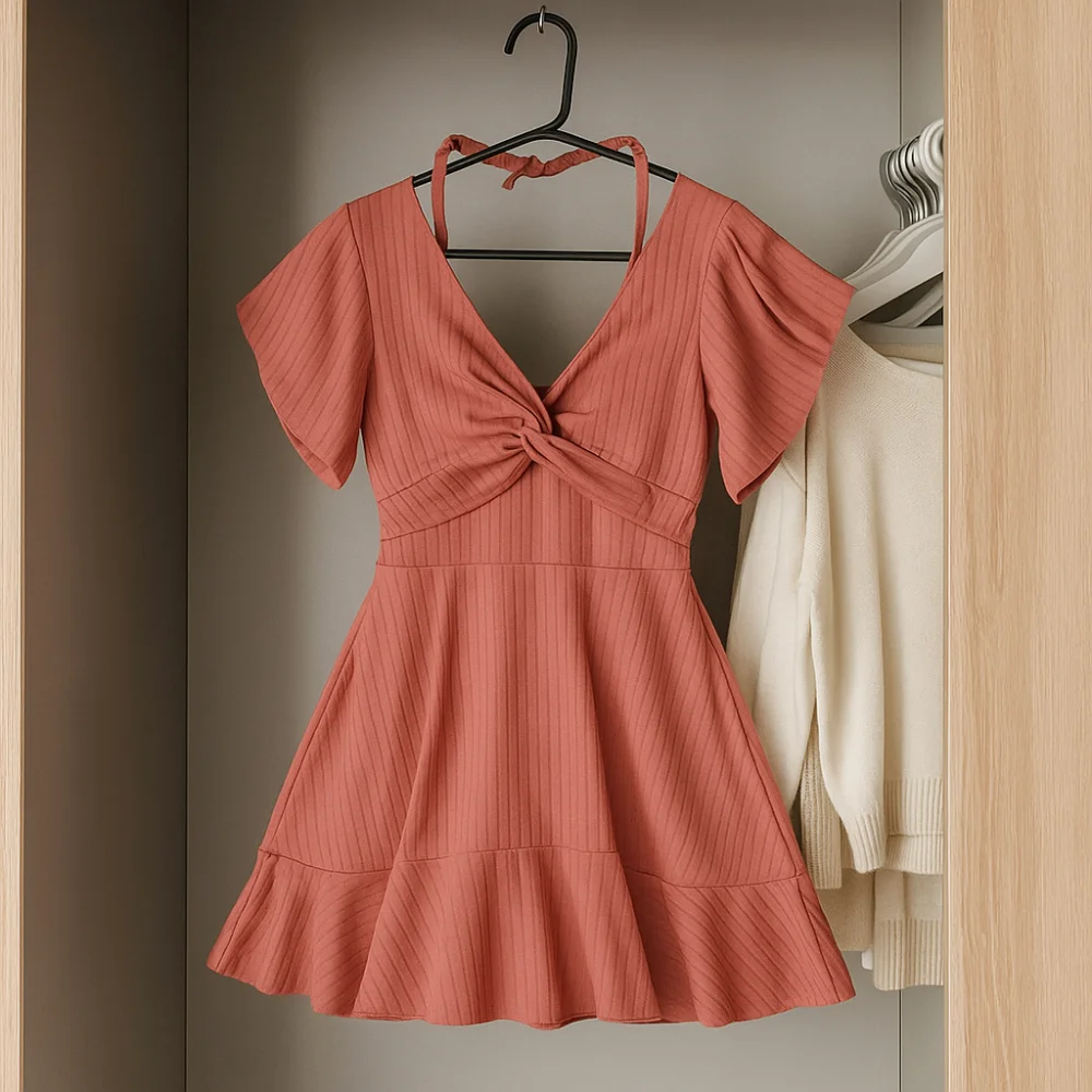 

Fashion Safety Pants Halter Skirt Swimsuit Pleated Beachwear Hot Spring Swimwear Short Sleeve Bathing Swimwear Suit Vacation