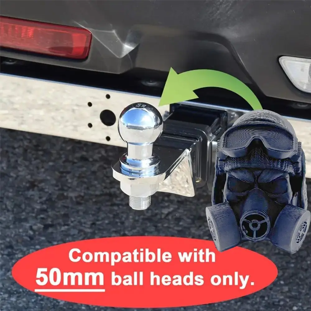 Funny 3D Printed Tow Bar Ball Cover Gas Mask Rustproof Trailer Hook Cover Dustproof PLA Trailer Hook Ball Cover