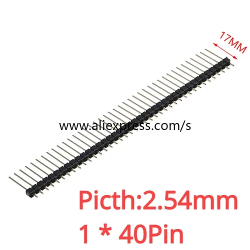 10PCS Single Row MALE 2.54MM 1X40 Pin PITCH 11MM/15MM/17MM/21MM/25MM LONG PIN Header connector Strip 1X40pin 1*40 40P 40Pin