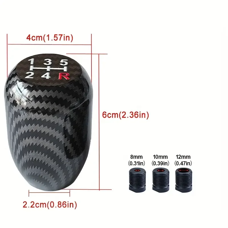

Universal Racing 5 Speed Aluminum Car Gear Shifter Knob Black Carbon Manual Transmission Gear Shift Knob Shift Lever Automatic