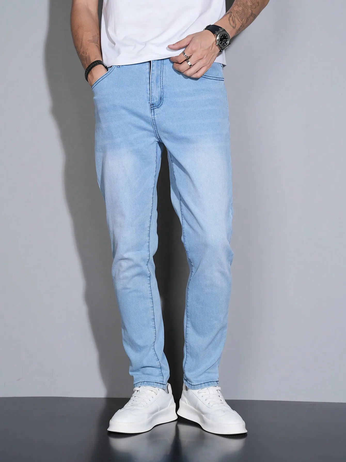 

Manfinity Homme Herren Skinny Lässig vielseitige Jeans mit Tasche