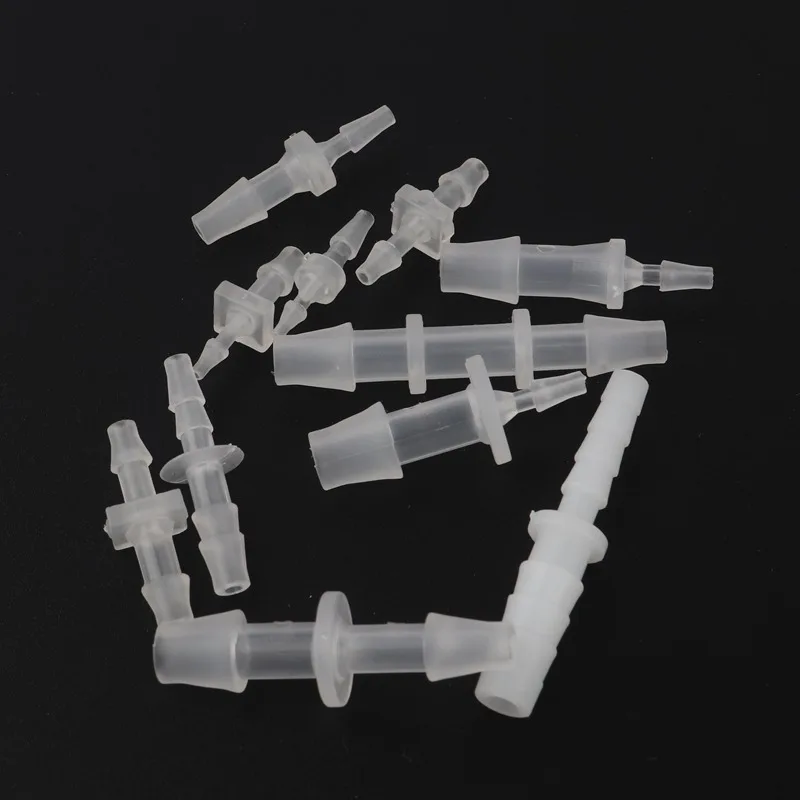 5pcs PP Hose Fittings Straight Reducing Connector Air Pump Line Joints Aquarium Oxygen Tube Connector Garden Micro Irrigation