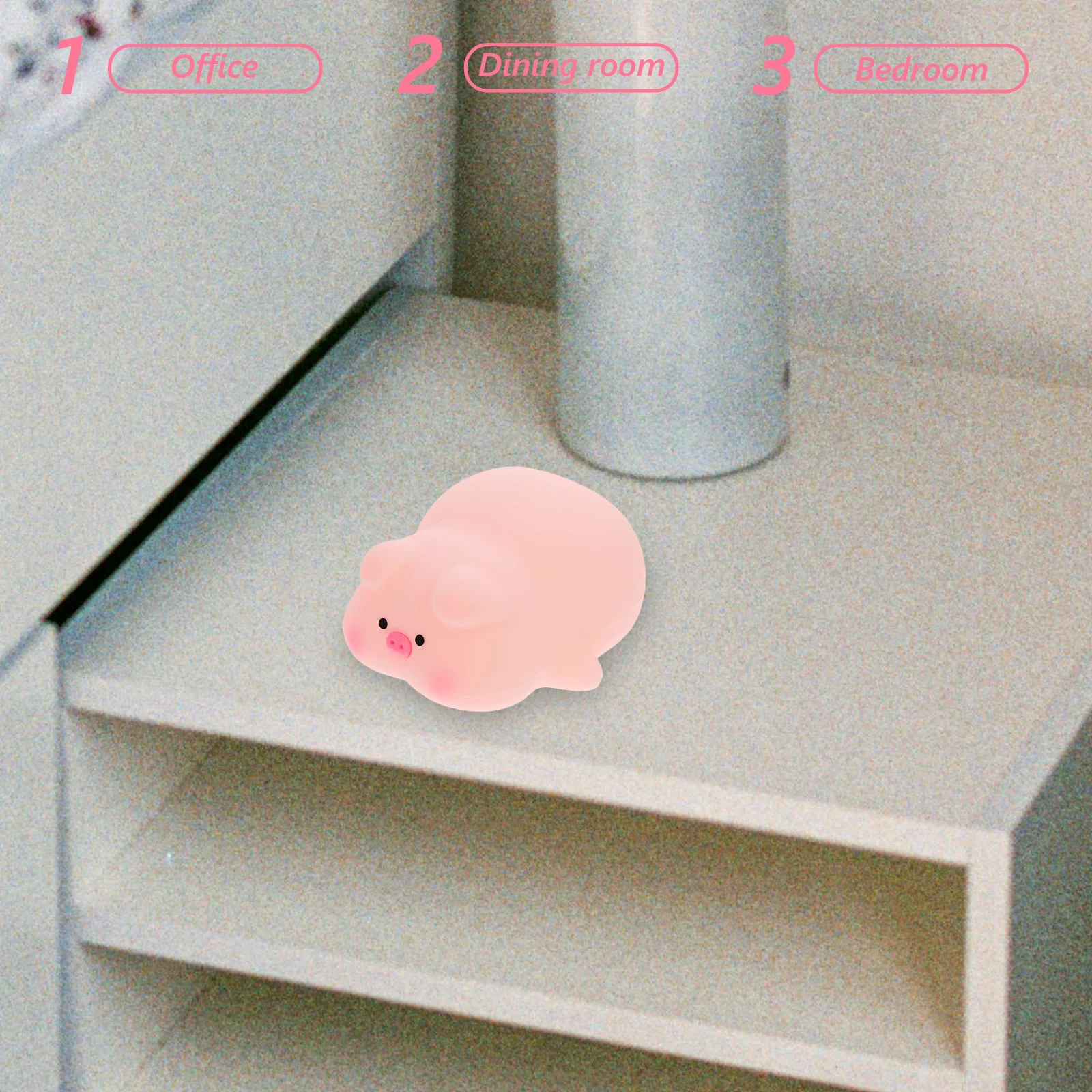 

Pig Night Light Rechargeable Led Bedside Lamp Tap Color Changing Cute Animal Design For Room Decorative