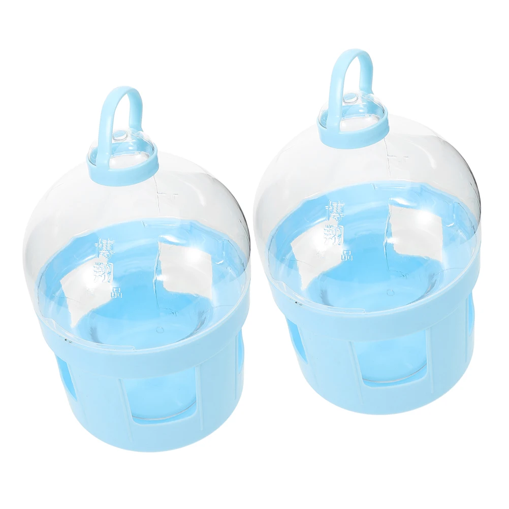 

2 Pcs Pigeon Equipment Bird Supplies Water Feeder Sky Blue Abs Drinker Dispenser Large Mouth Bottle Pigeon Waterer Trough