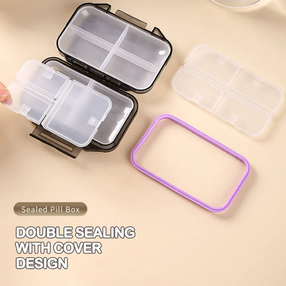 7-сетчатая коробка для хранения лекарств, разделенная упаковка с несколькими сетками, герметичный органайзер для таблеток, органайзер для переносного хранения большой емкости, дозатор