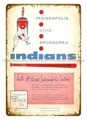 home wall decor 1965  program  baseball metal tin sign