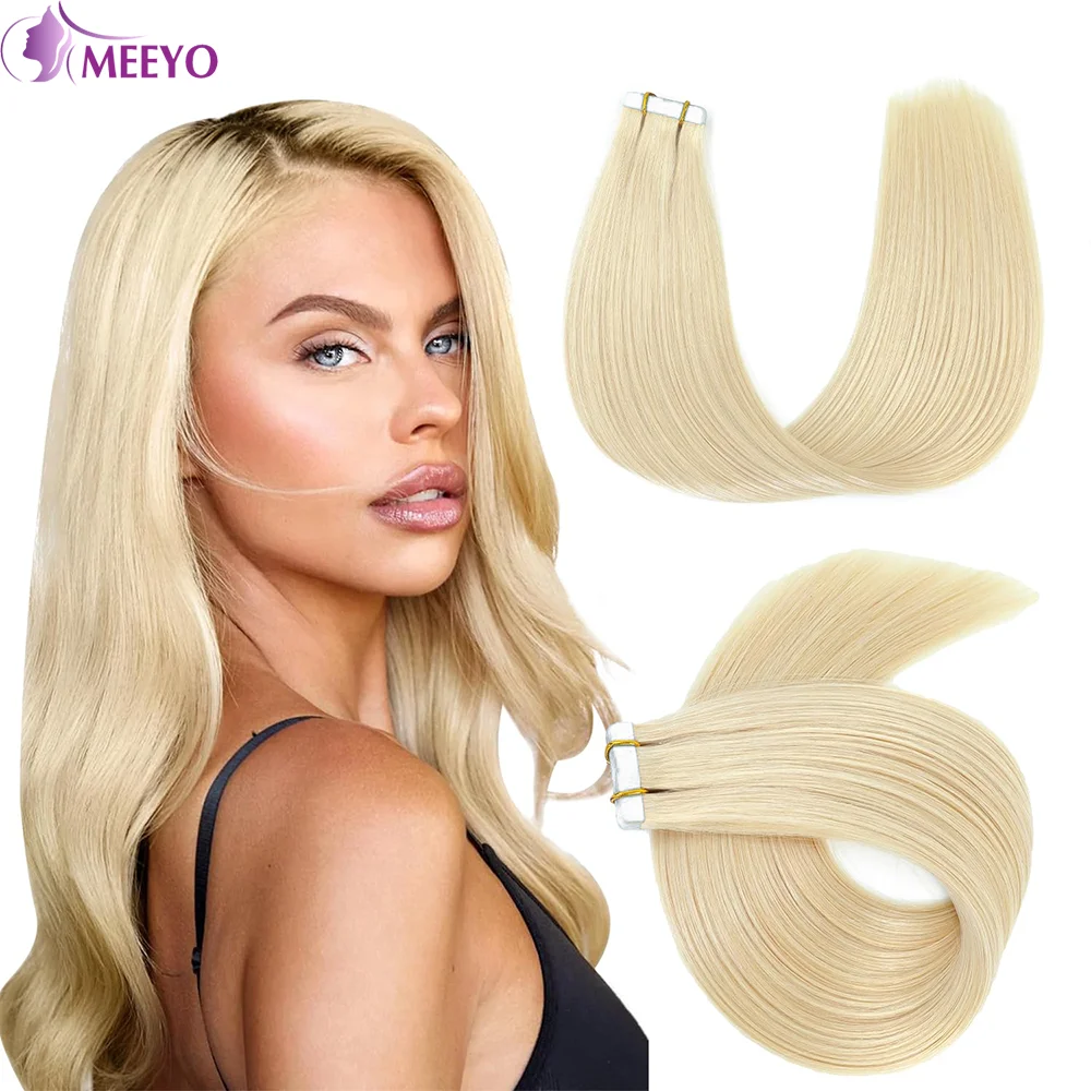 

Blonde #613 Tape In Hair Extensions Skin Weft Straight Brazilian Remy 100% Real Human Hair Seamless Tape In Human Hair Extension