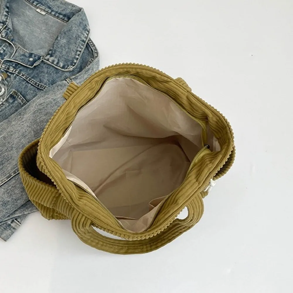 

Большая вместительная повседневная вельветовая сумка на плечо, однотонная сумка на плечо для отдыха, модная сумка на молнии