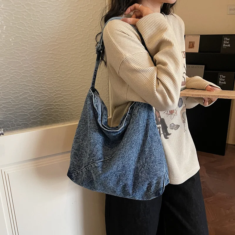 

Korean Canvas Shoulder Shopper Bag for Women Zipper Large Woman Tote Bookbag Brand Female Handbags Student Ladies Bolso Mujer