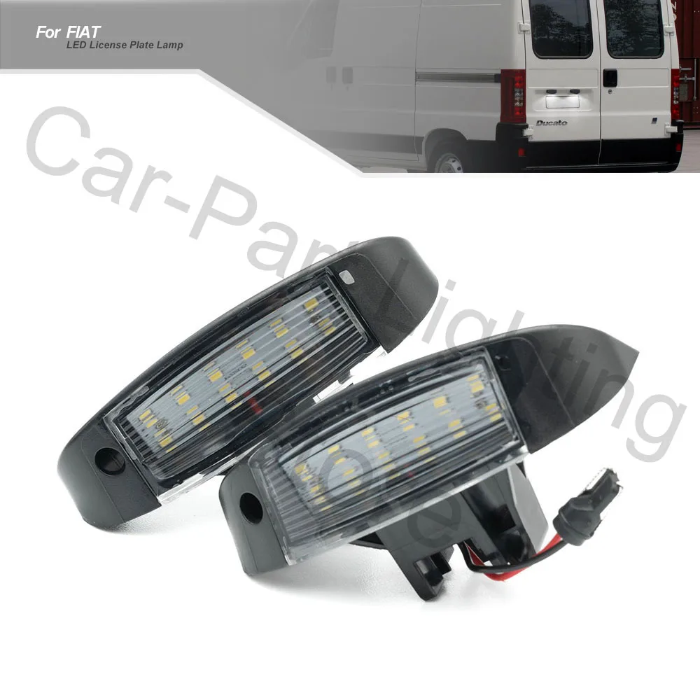 2Pcs LED License Number Plate Light For Fiat Ducato Kasten Bus Van 2000 2001 2002 2003 2004 2005 2006 Rear Plate Lamp