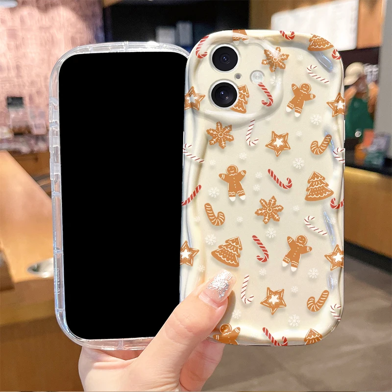 عيد الميلاد اليقطين كاندي حافظة شفافة آيفون 17 الهواء 16E 16 15 14 زائد 13 12 11 برو ماكس SE 2020 SE4 7 8 لينة سيليكون الغطاء الخلفي