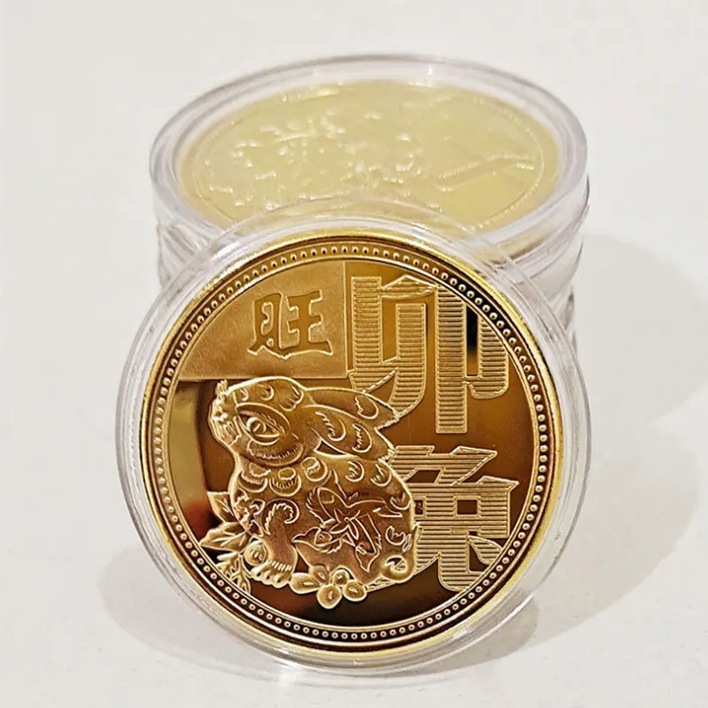 

60Pcs Zodiac Coin 12 Zodiac Gold Coins Pig Dog Chicken Monkey Goat Snake Horse Dragon Tiger Rabbit Chinese Zodiac Coins